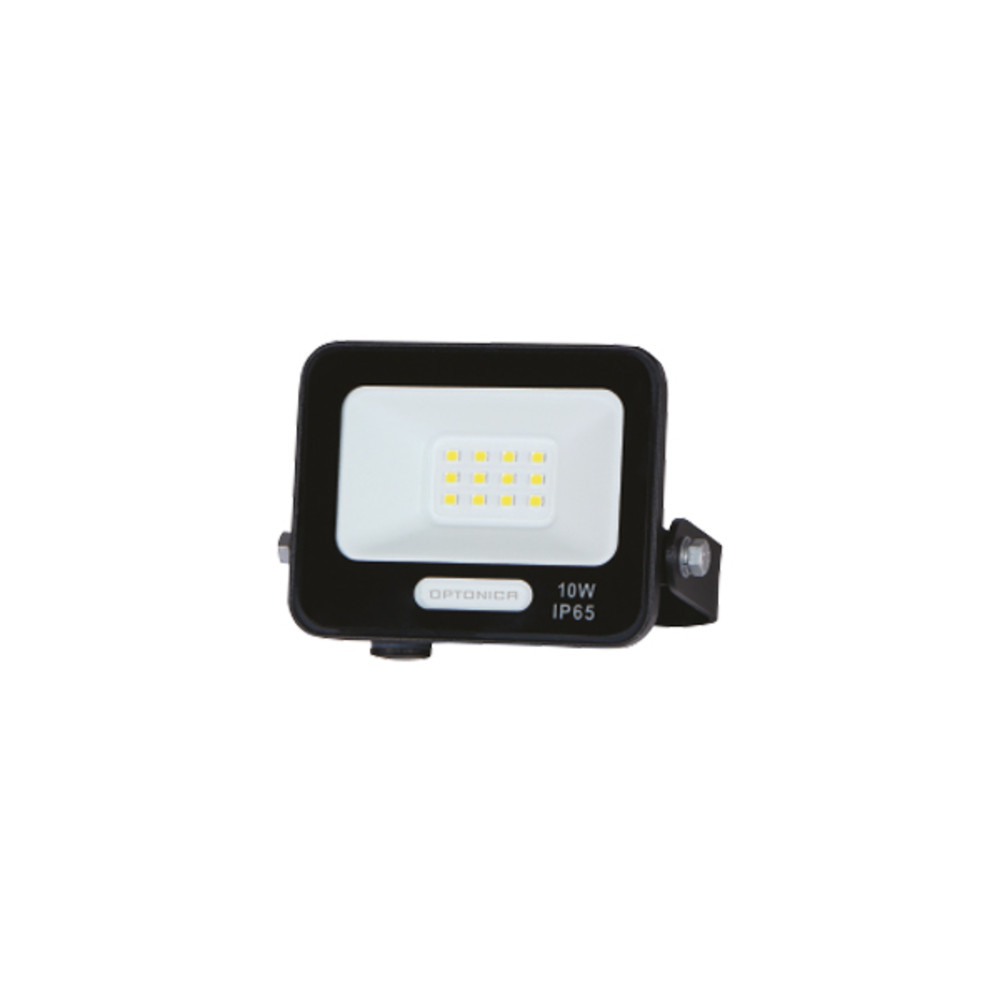 LED smd reflektor, fekete, IP65, 15 cm-es kábellel, 10W, 6000K, hideg fehér, 900 lm, Optonica, 15816