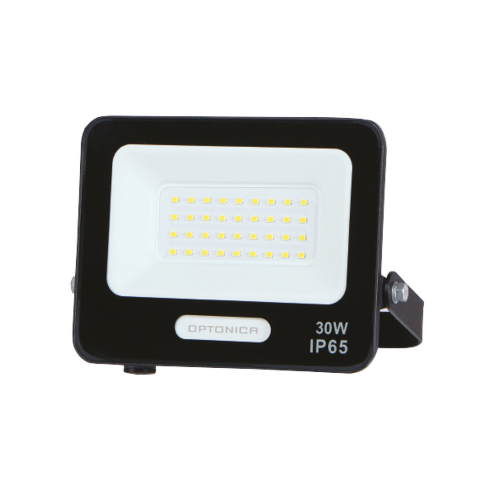 LED smd reflektor, fekete, IP65, 15 cm-es kábellel, 30W, 3000K, meleg fehér, 2700 lm, Optonica, 15824