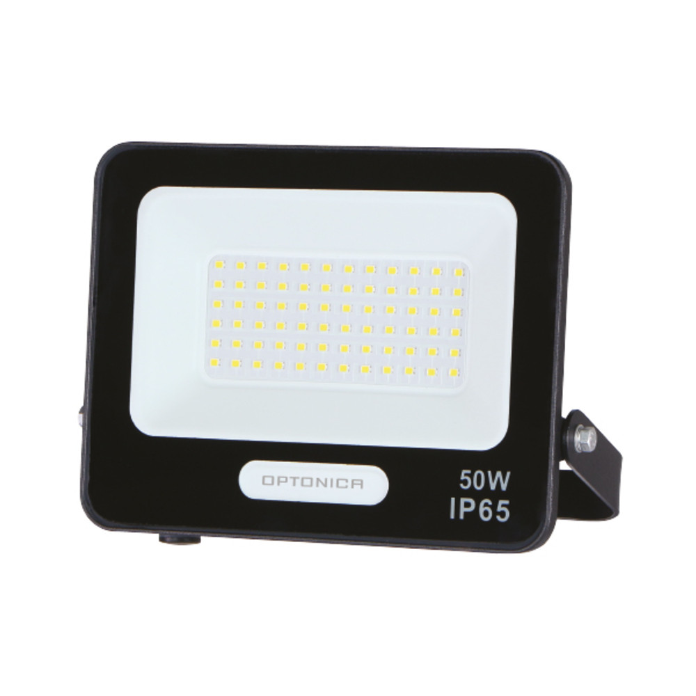 LED smd reflektor, fekete, IP65, 15 cm-es kábellel, 50W, 2700K, meleg fehér, 4500 lm, Optonica, 15827