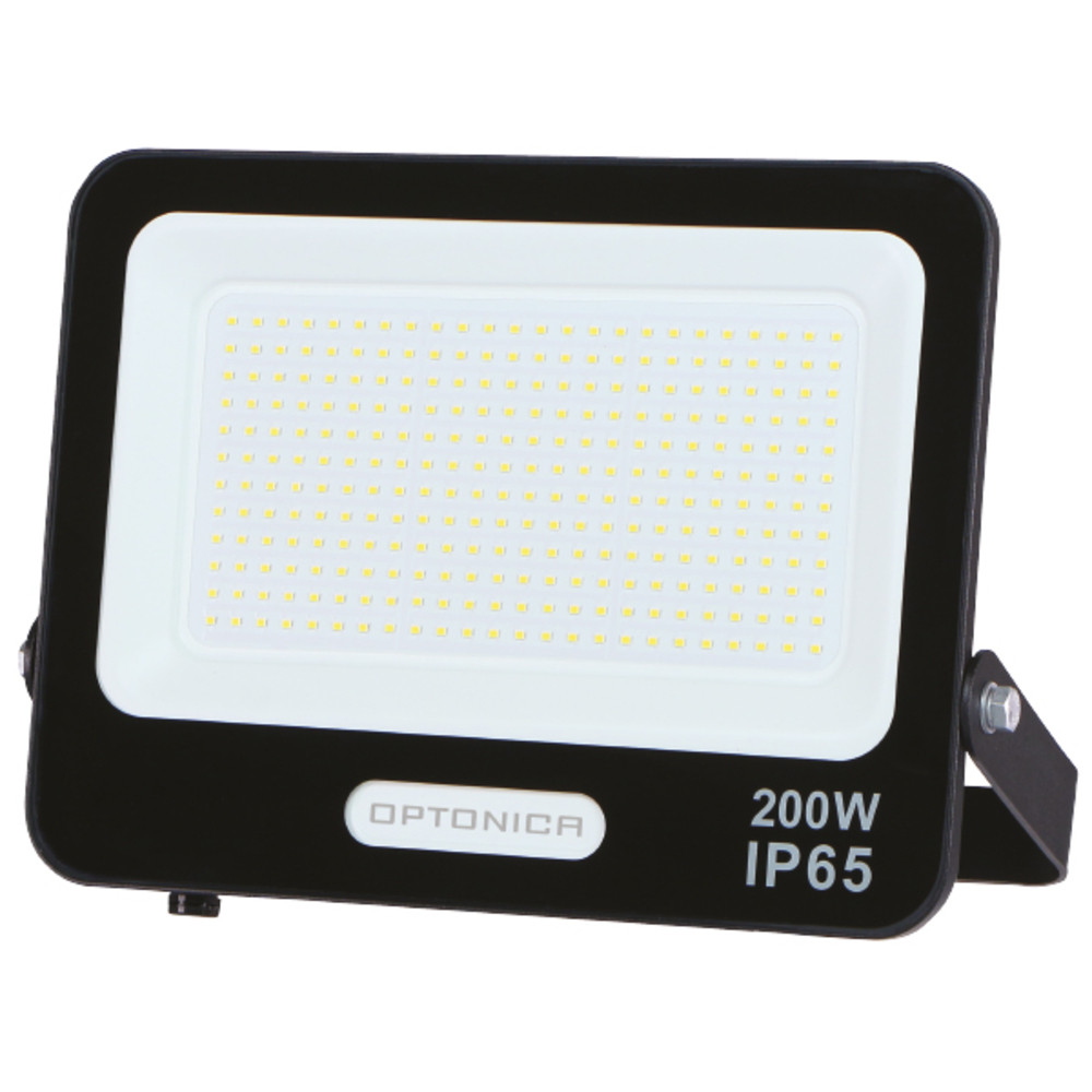 LED smd reflektor, fekete, IP65, 30 cm-es kábellel, 300W, 6000K, hideg fehér, 27000 lm, Optonica, 15835