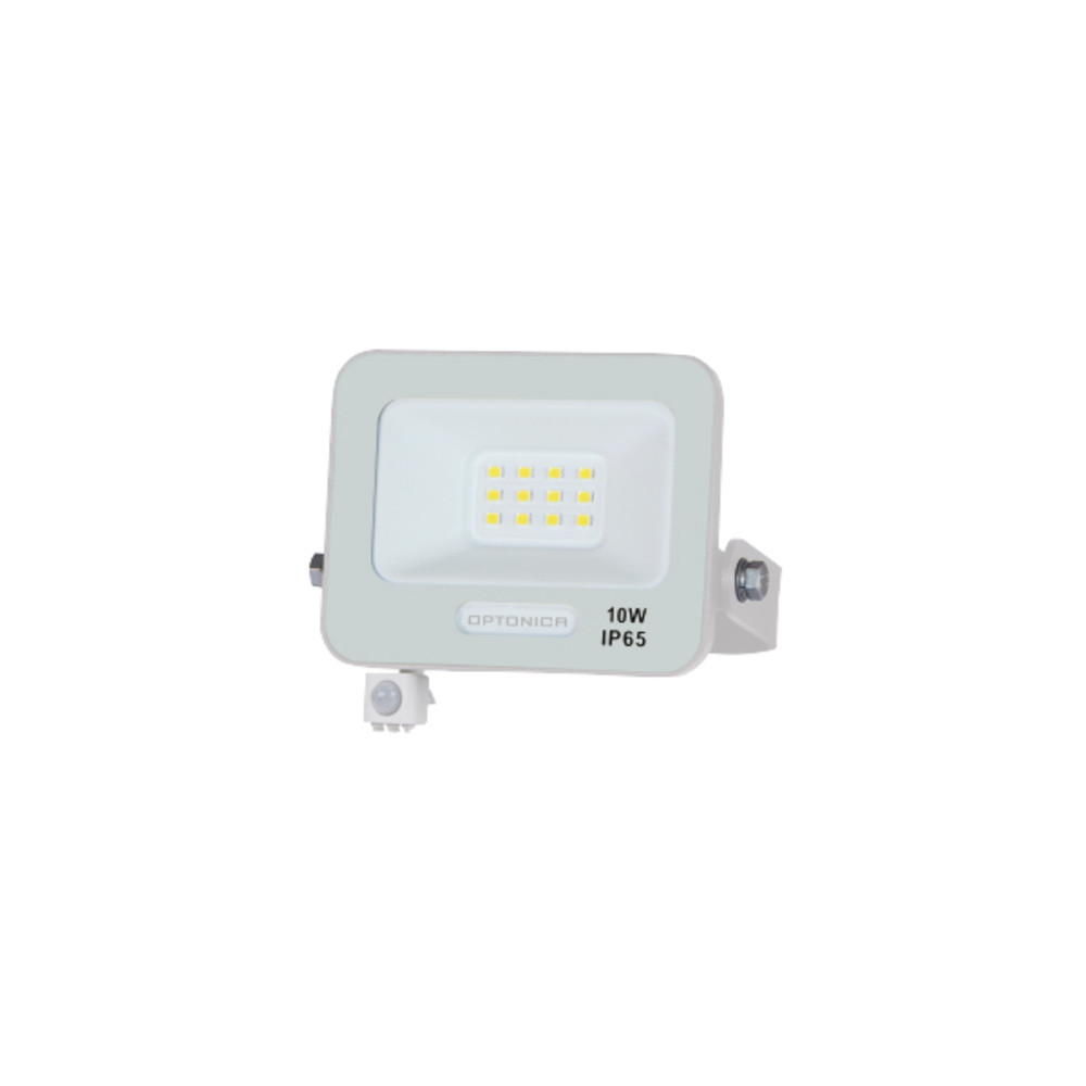 LED smd reflektor IP65 fehértel és érzékelővel, 10W, 3000K, meleg fehér, 900 lm, Optonica, 15839