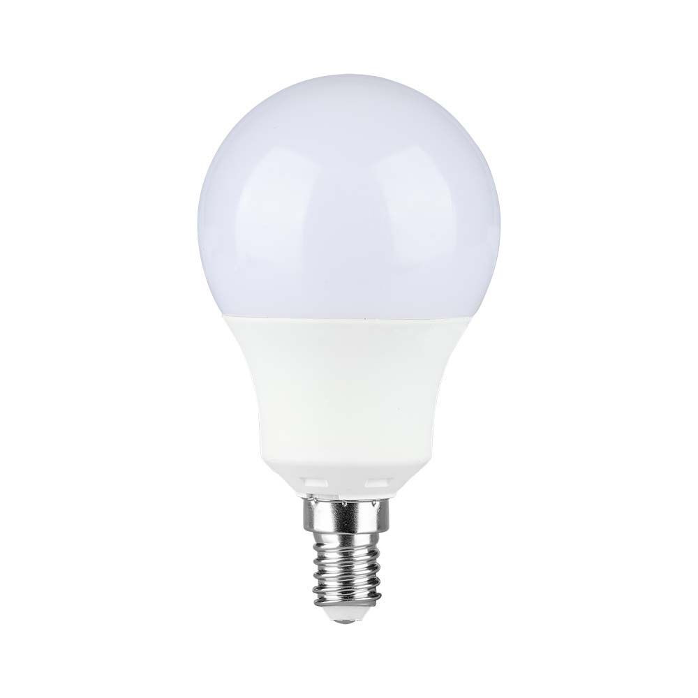 LED izzó E14 PRO, 8,5w, 3000K, meleg fehér, 806lm, 200°, fehér, CRI>80, V-TAC, 21114