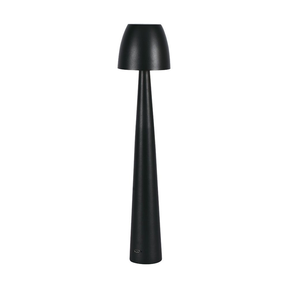 Újratölthető asztali design lámpa, 3w, CCT, 110lm, 120°, fekete, V-TAC, 23683