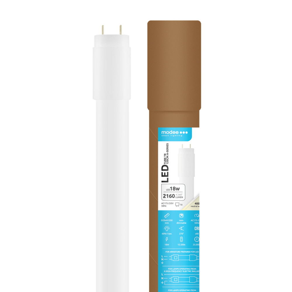 Modee Lighting LED Fénycső T8 1200mm 18W 4000K A-series (2160 lumen) ERP PR1