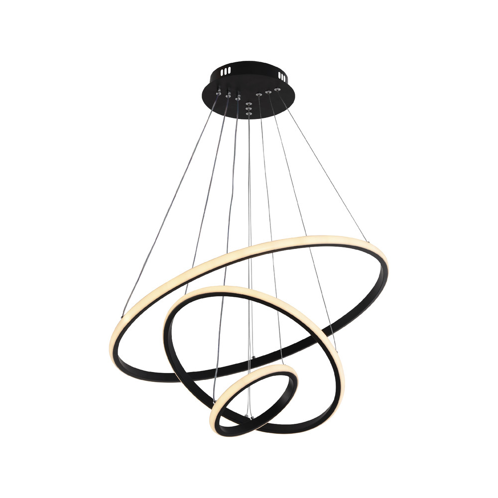 LED függesztett lámpa CCT 78w fekete szabályozható + távirányító, dimmelhető, 4480 lm, Optonica, 19005