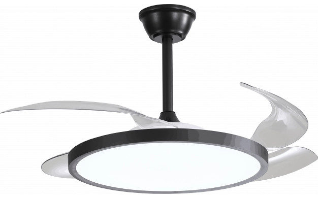 LED mennyezeti ventilátor 36w/3CCT fekete slim + távirányító, dimmelhető, 2880 lm, Optonica, 19105