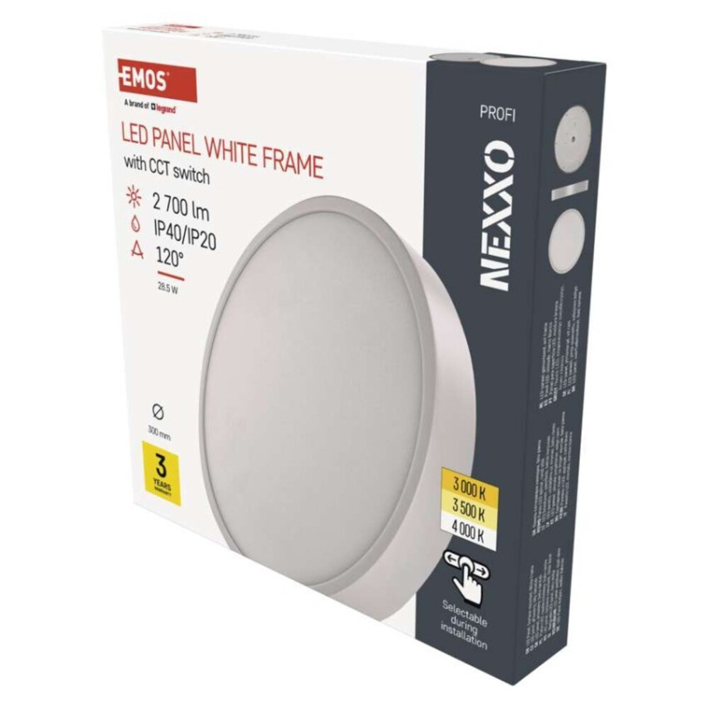 LED felületi lámpatest NEXXO, kerek, fehér, 28,5W, CCT, 2700, 220–240V, CRI> 80, IP40/IP20, EMOS, ZM5153