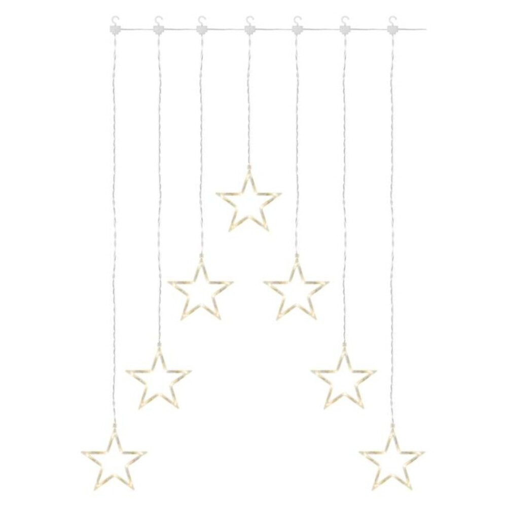 LED karácsonyi fényfüggöny – 7 csillag, 67x125cm, kültéri és beltéri, meleg fehér, IP20, EMOS, DCGW14