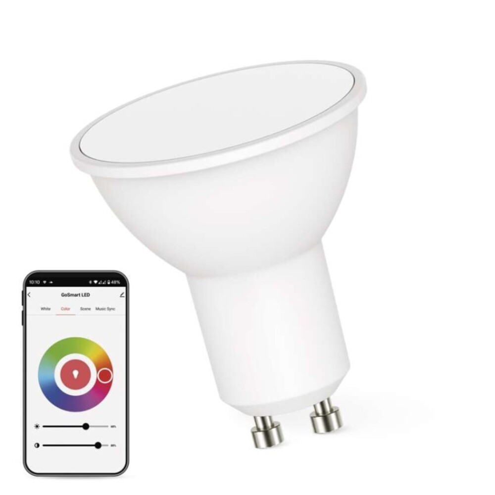 LED izzó GoSmart MR16, GU10, 4,8 W (35 W), 400 lm, RGB, dimmelhető, WiFi, 220-240V, CRI>80, EMOS, ZQW832R