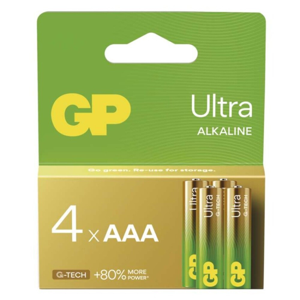 GP Ultra Alkáli elem AAA 4db, 1,5V, B02114