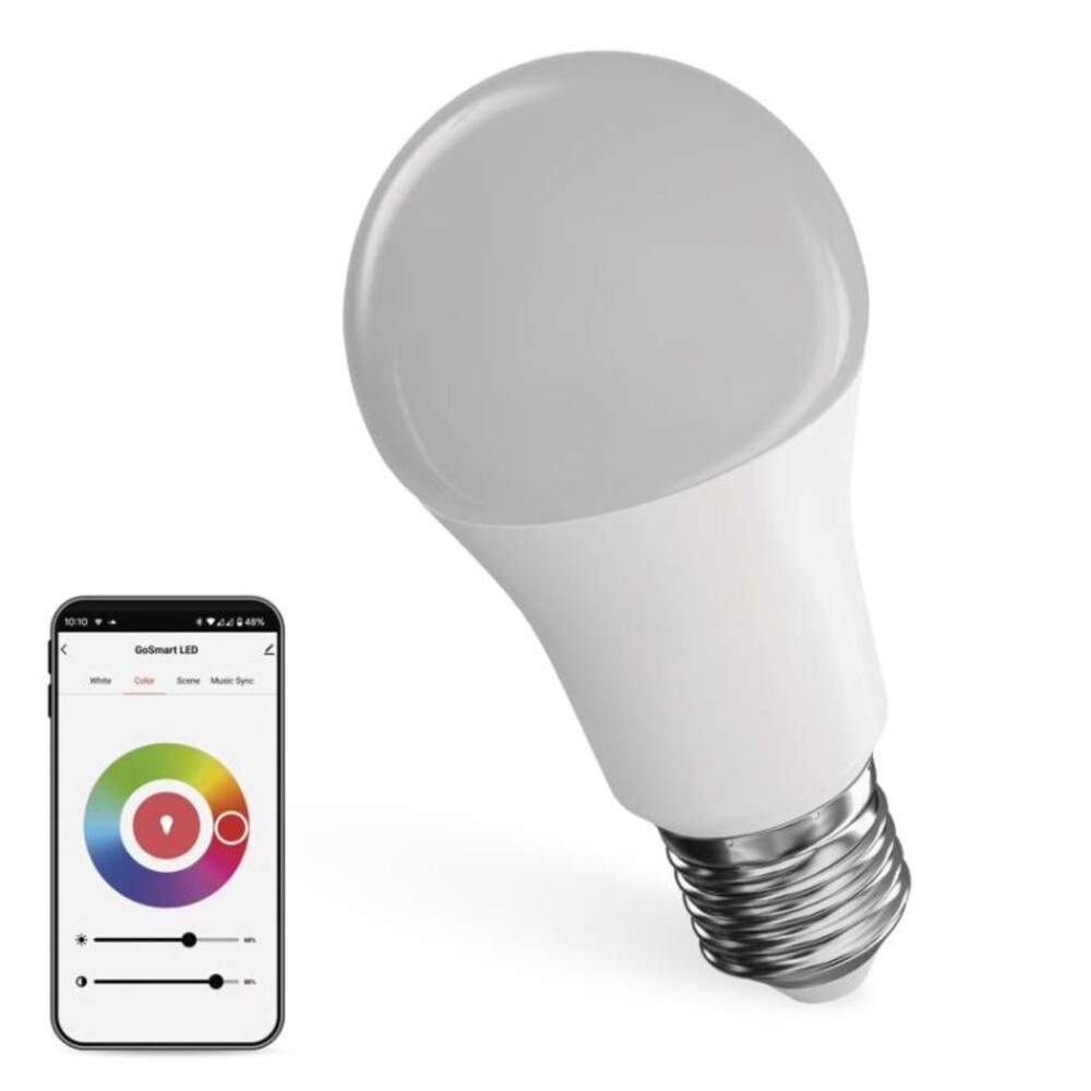 LED izzó GoSmart A60, E27, 11 W (75 W), 1 050 lm, RGB, dimmelhető, Zigbee, 1050, 230V, CRI>80, EMOS, ZQZ515R