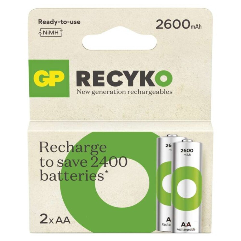 GP ReCyko NiMH Akkumulátor HR6 (AA) 2600mAh 2db, 1,2V, B25272