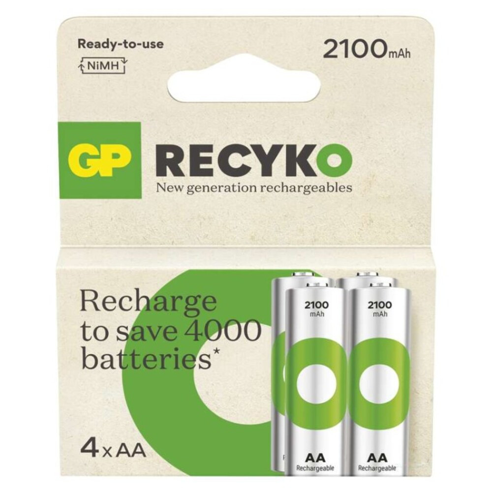 GP ReCyko NiMH Akkumulátor HR6 (AA) 2100mAh 4db, 1,2V, B25214