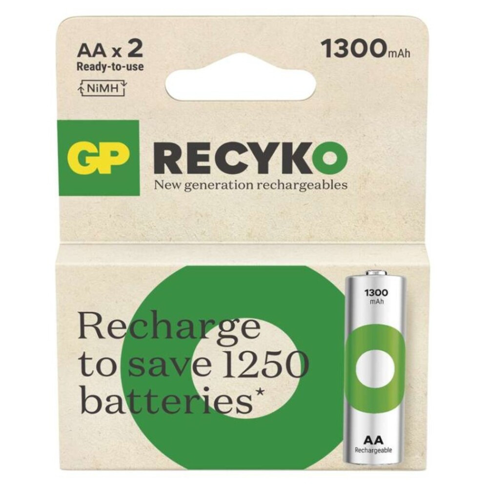 GP ReCyko NiMH Akkumulátor HR6 (AA) 1300mAh 2db, 1,2V, B25232