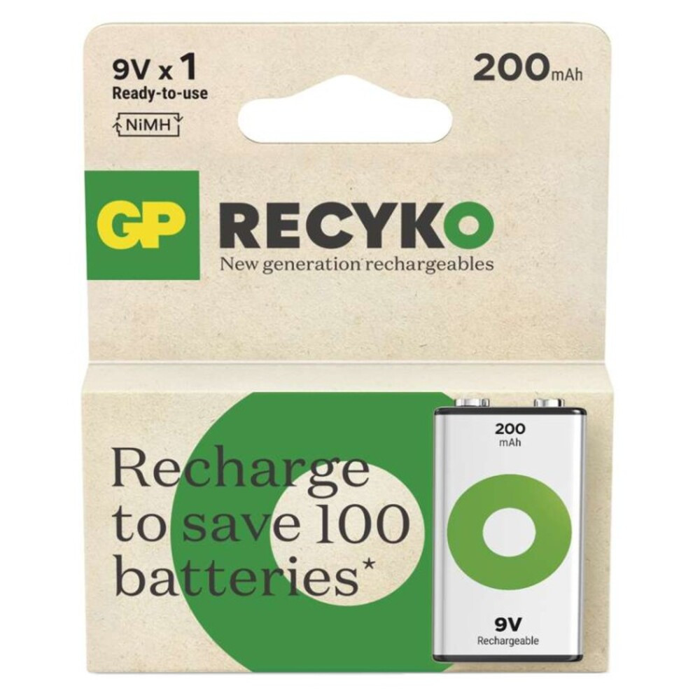 GP ReCyko NiMH Akkumulátor 6HR61 (9V) 200mAh, 8,4V, B2552