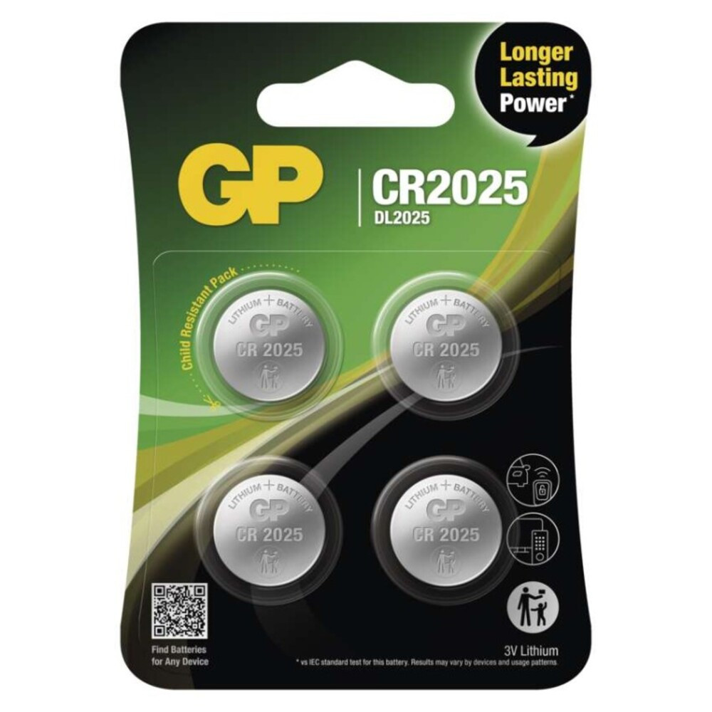 GP Lítium gombelem CR2025 4db/bliszter, 3V, B15254