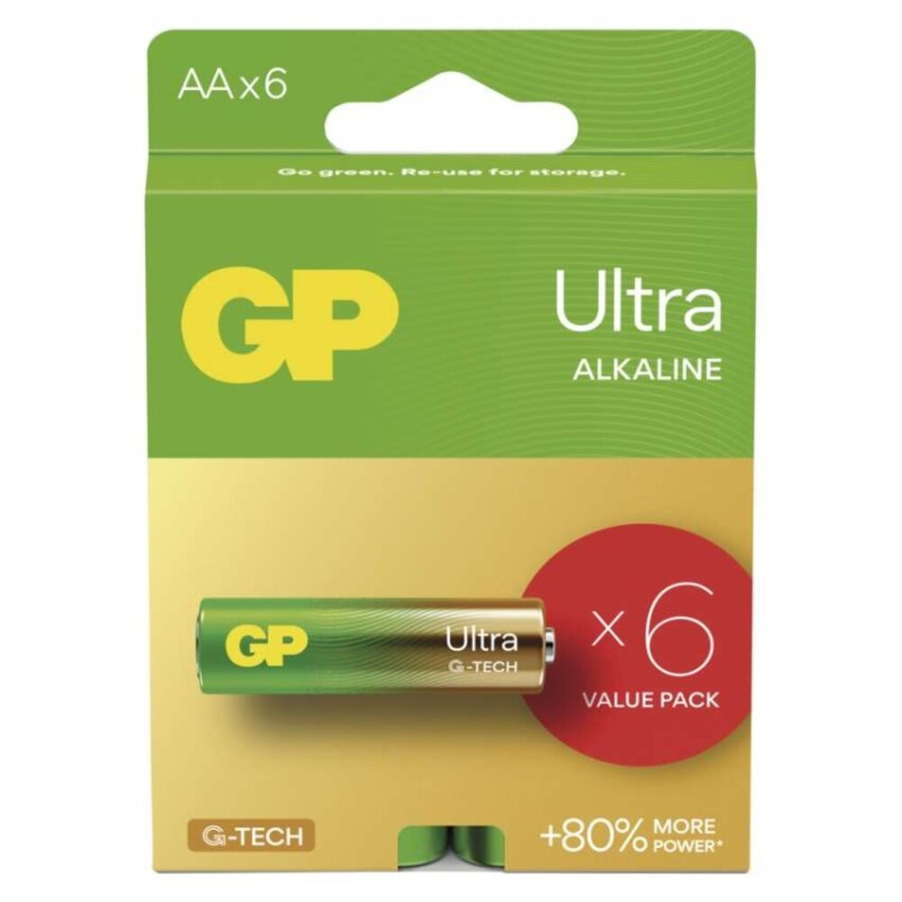 GP Ultra Alkáli elem AA 6 db, 1,5V, B0221V
