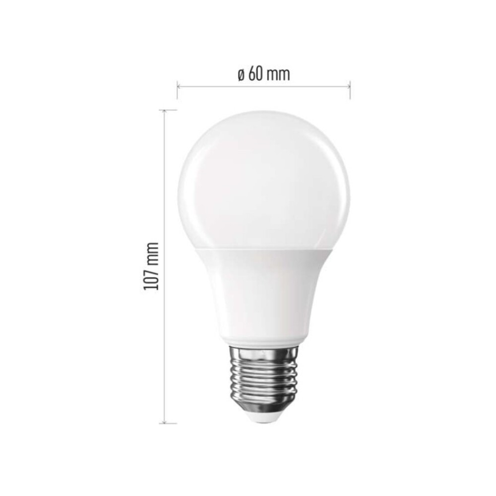 LED izzó Classic A60, E27, 5,8 W (50 W), 645 lm, Természetes fehér, 4000K, 230V, CRI>80, EMOS, ZQ5E33