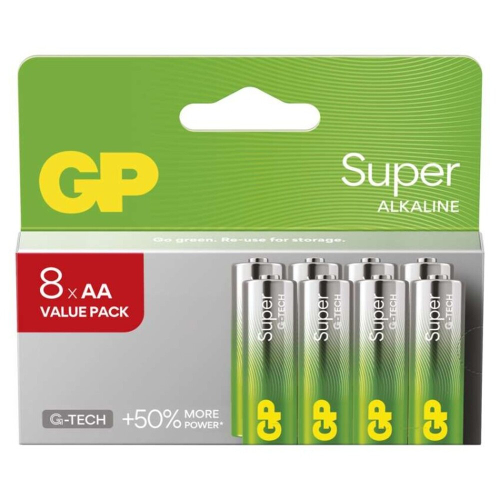 GP Super Alkáli elem AA 8db, 1,5V, B01238