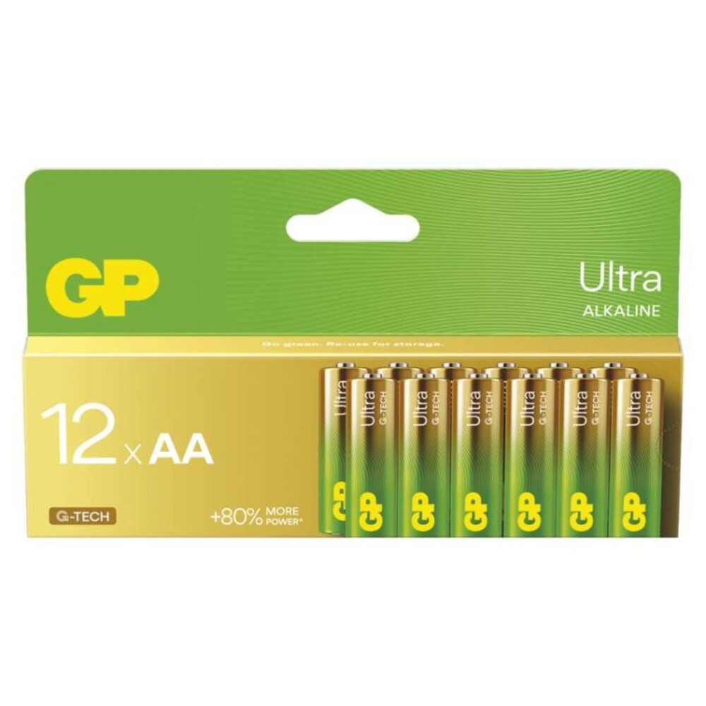 GP Ultra Alkáli elem AA 12db, 1,5V, B0222F