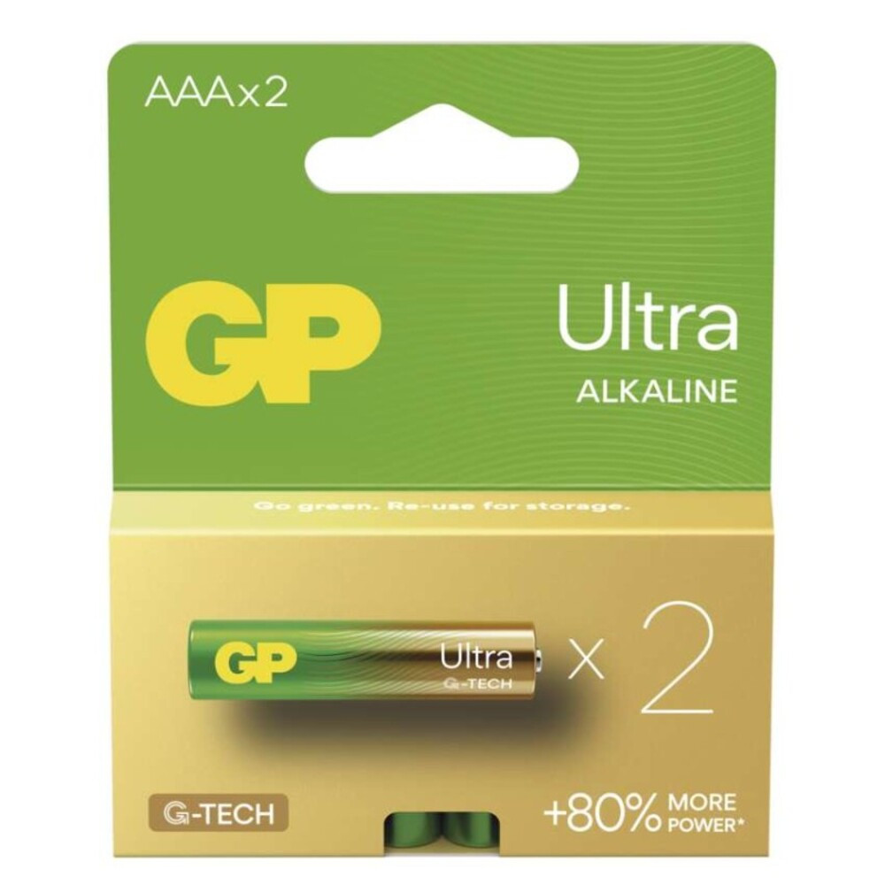 GP Ultra Alkáli elem AAA 2db, 1,5V, B02112