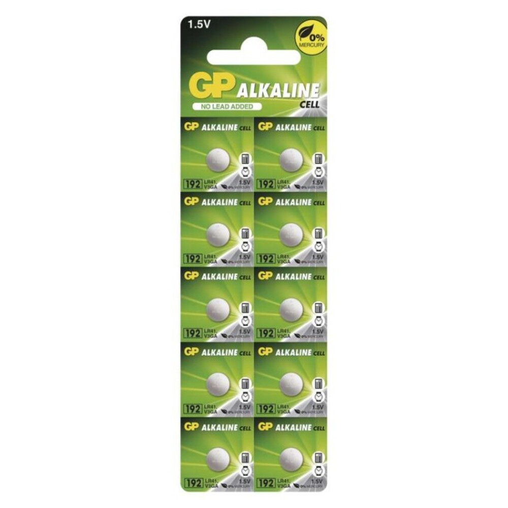 GP Alkáli gombelem LR41 (192F) 10db, 1,5V, B3192G