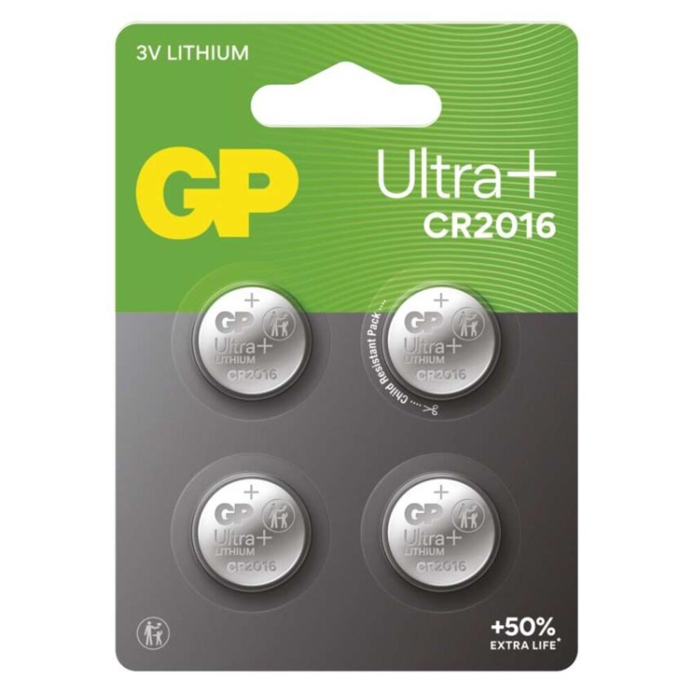 GP Ultra plus Lítium gombelem CR2016 4db/bliszter, 3V, B32164