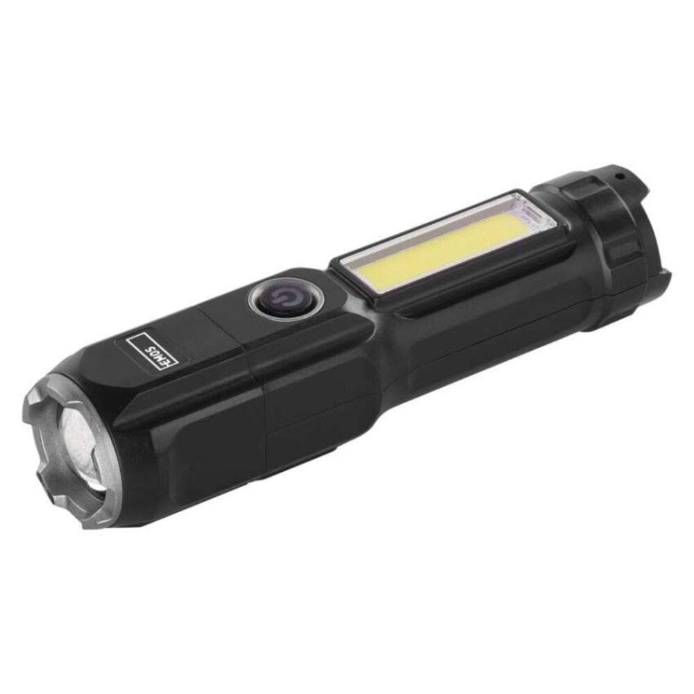 LED-es újratölthető műanyag zseblámpa P3214, 150 lm, fekete, IP44, EMOS, P3214