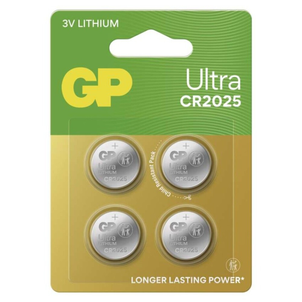 GP Ultra Lítium gombelem CR2025 4db/bliszter, 3V, B32254