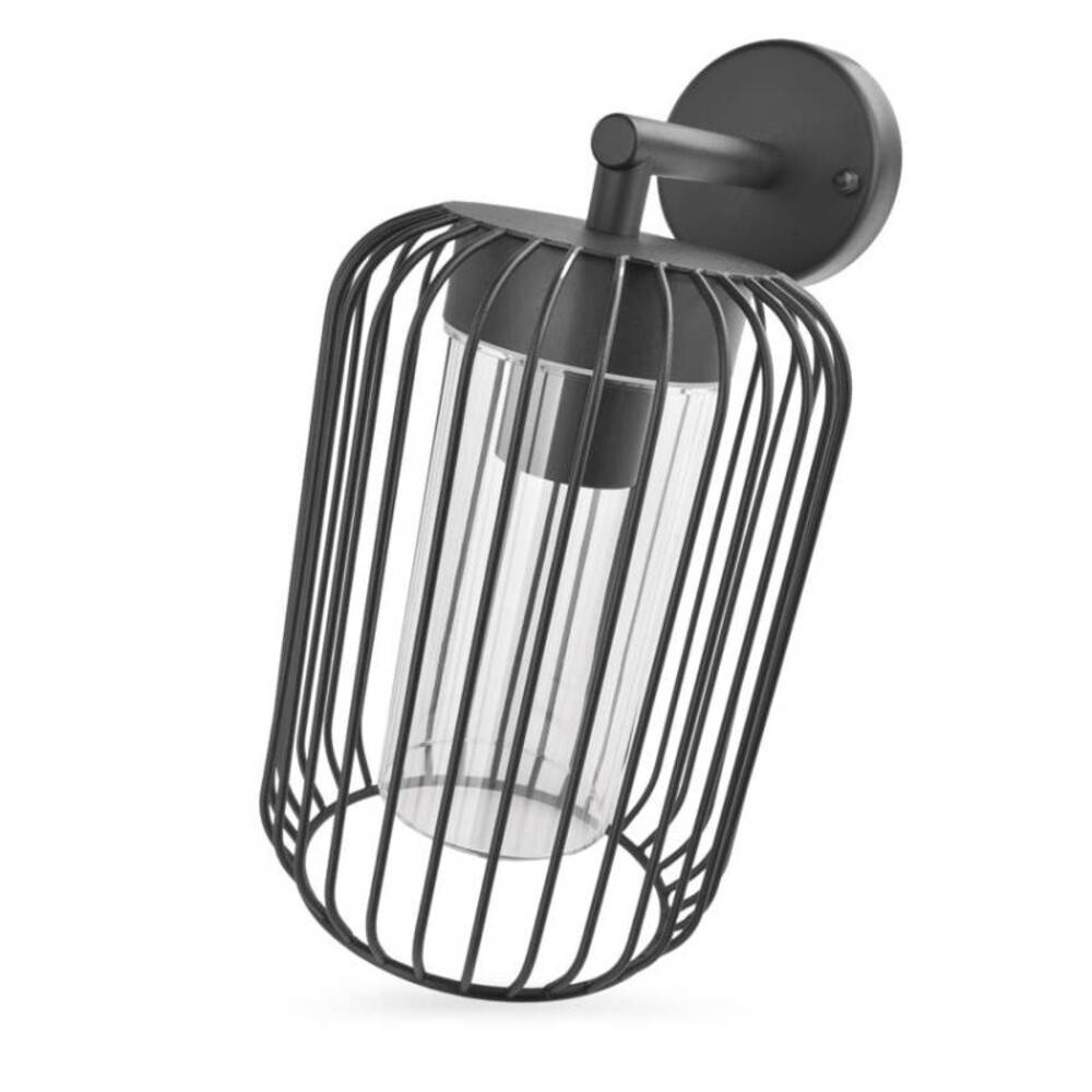Kerti fali lámpa SALVIA, 20,8 x 16 x 28,5 cm, 1 x E27, 15 W, 220-240V, fekete, IP44, EMOS, ZGD010P