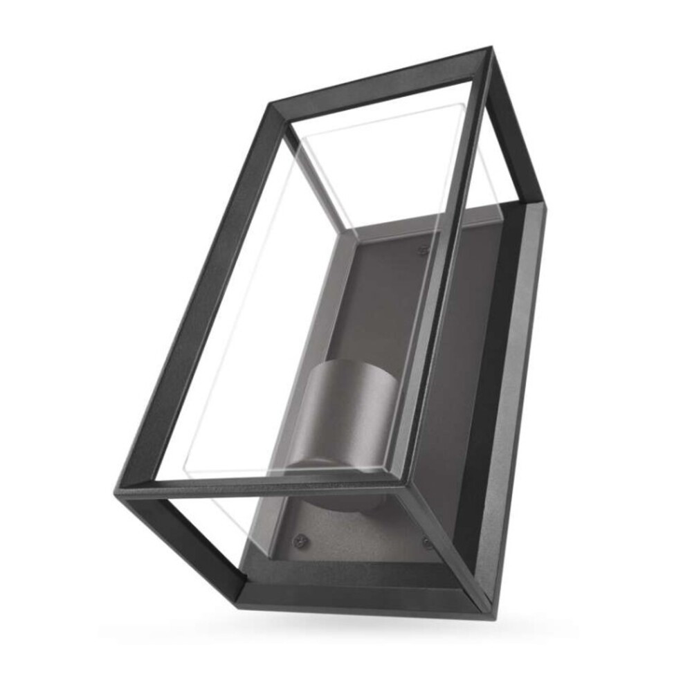 Kerti fali lámpa MALVA, 13 x 12 x 25 cm, 1 x E27, 15 W, 220-240V, fekete, IP44, EMOS, ZGH010P