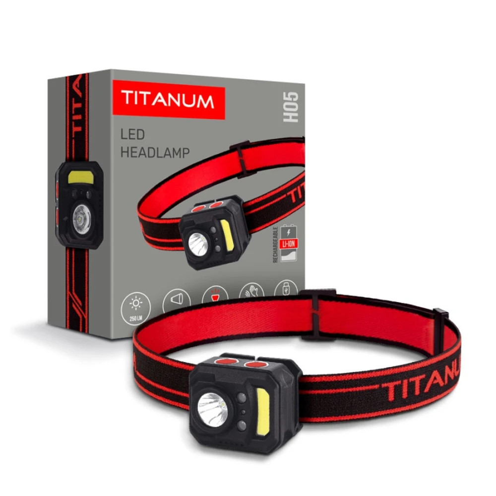 Videx Titanum Led Fejlámpa Újratölthető Akkumulátorral 250 Lm 6500K Tlf-H05