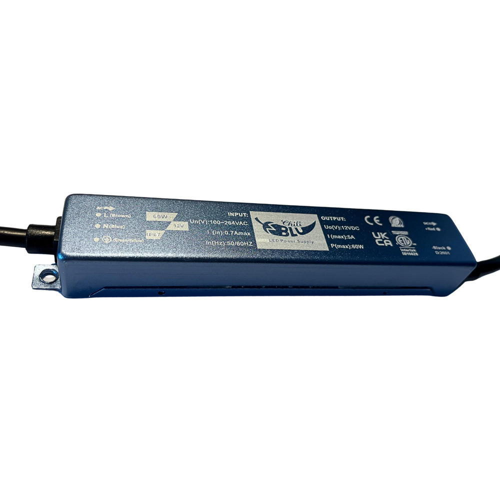 Mini LED tápegység , slim , 60 Watt, 12 Volt , 5A , IP67 , 5 év garancia , ChiliBlu