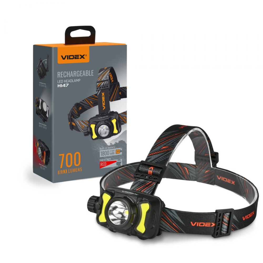 Videx LED Fejlámpa újratölthető akkumulátorral 700 lm 5000K H147
