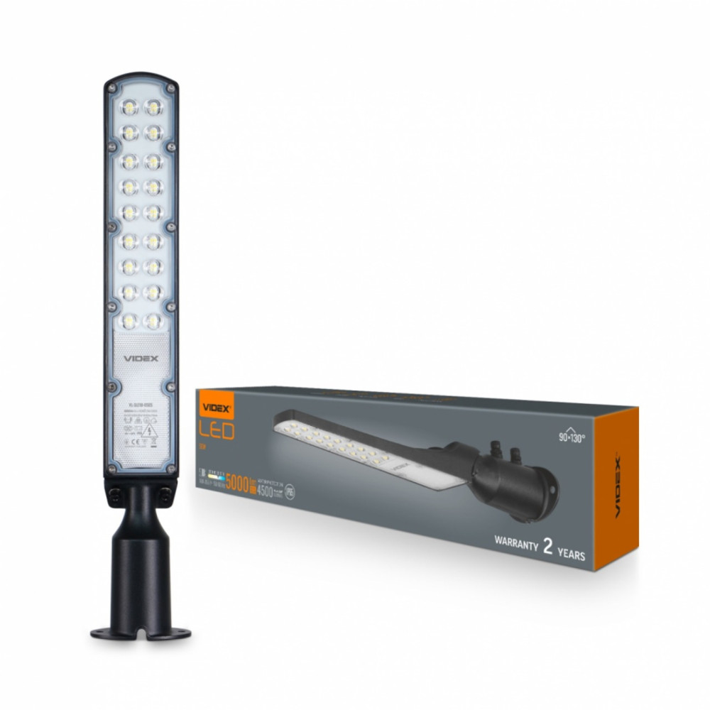 Videx LED forgatható 100 W-os fekete színű LED utcai lámpa 5000K IP65