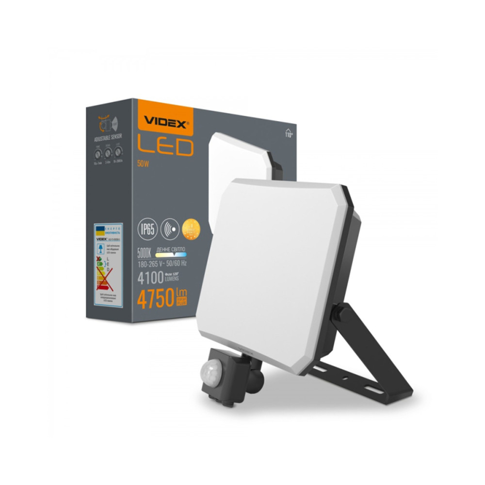 Videx 30 W-os LED reflektor mozgásérzékelővel 2850lm 5000K