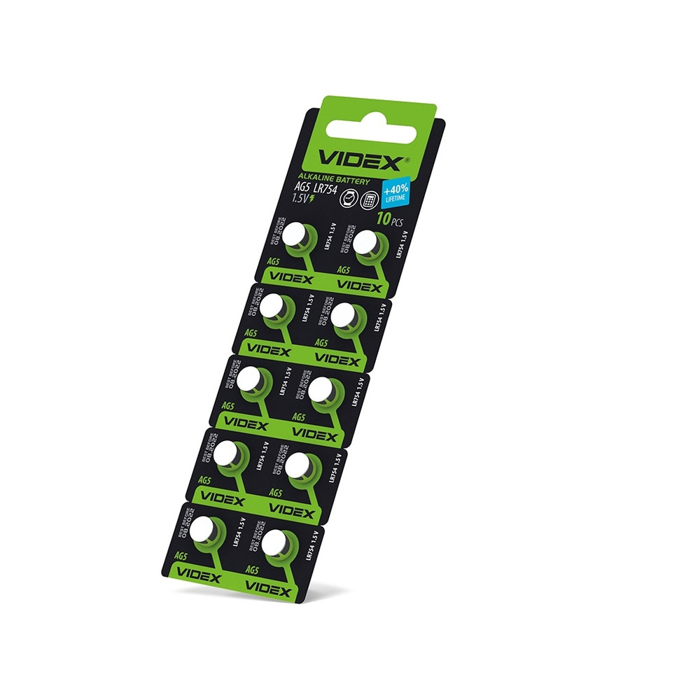 Videx AG5/LR754 66mAh alkáli gombelem (darabár min. rendelhető mennyiség 10 db)