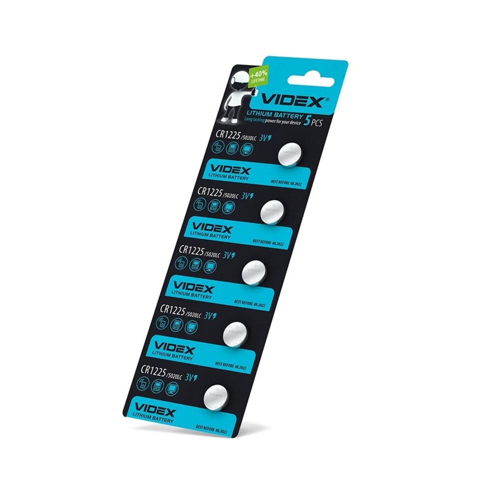 Videx CR1225 48mAh gombelem(darabár min. rendelhető mennyiség 5 db)