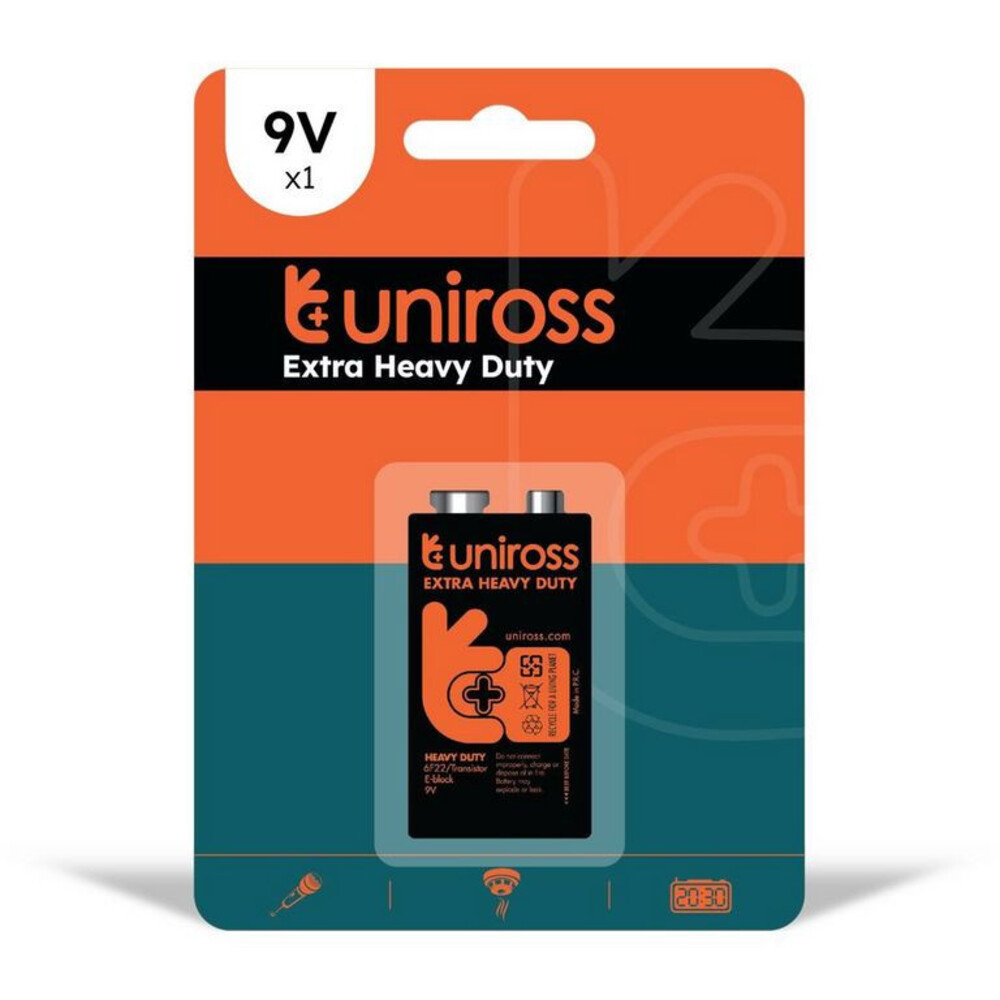 Uniross Féltartós 9V Elem (6F22) B1