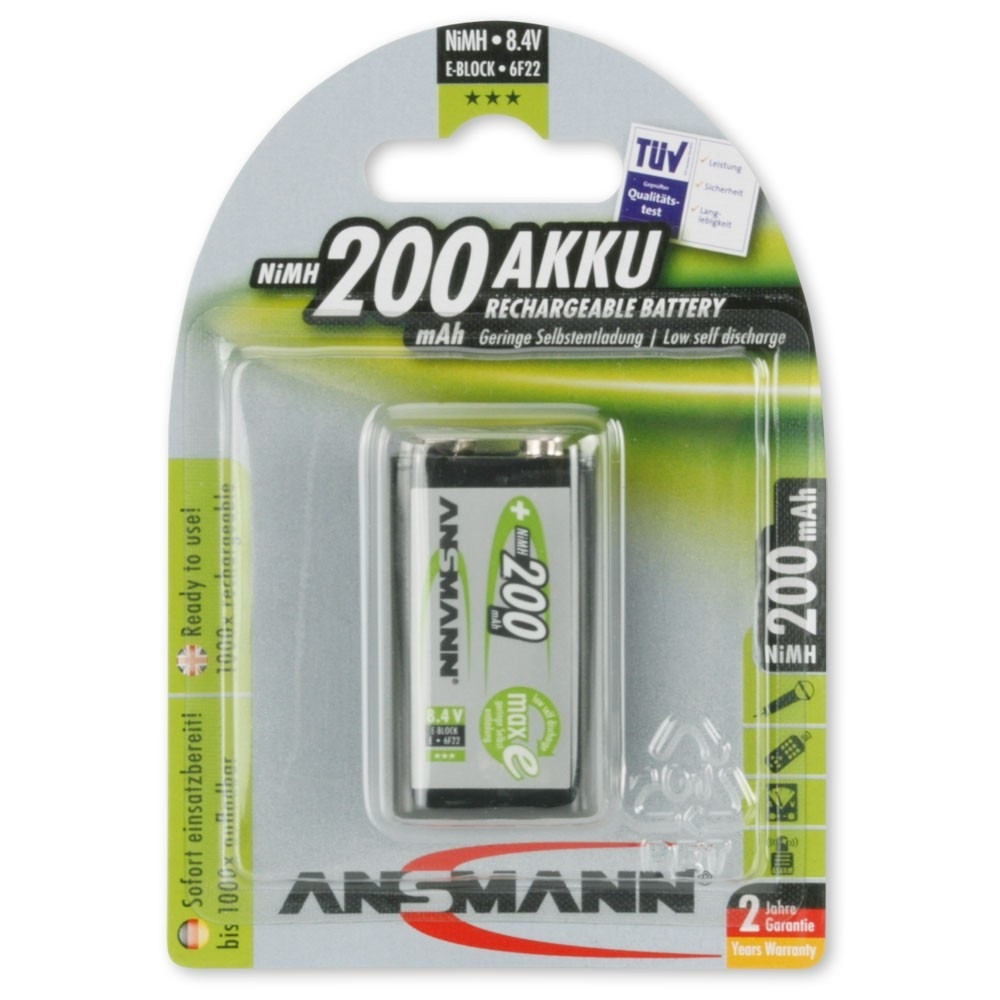 ANSMANN Ni-MH 9V/6LR61 200 mAh akkumulátor 1 db/csomag