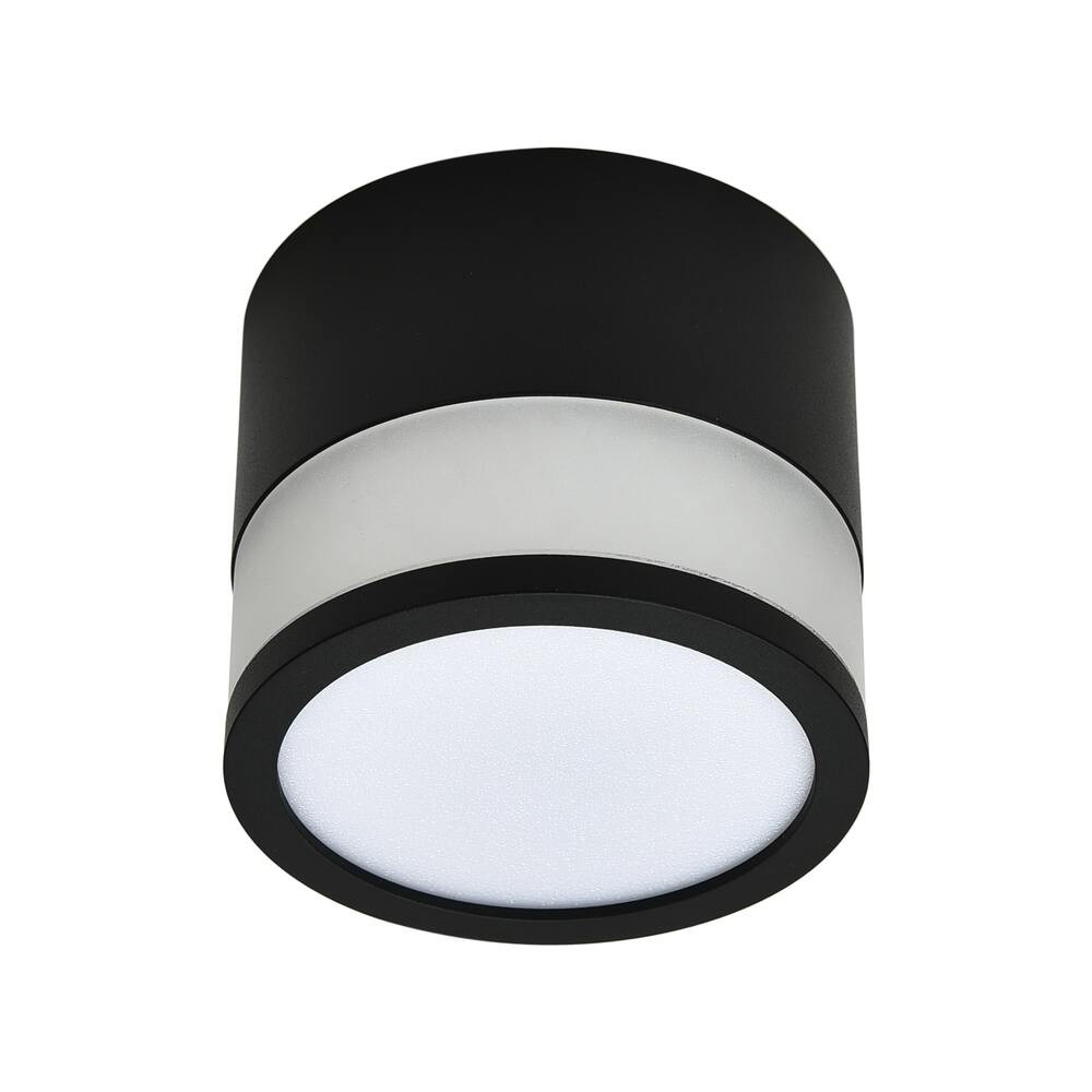 LED cob felületre szerelhető lámpa, 12w, kerek, fekete, 3000K, meleg fehér, 1200 lm, Optonica, 12042