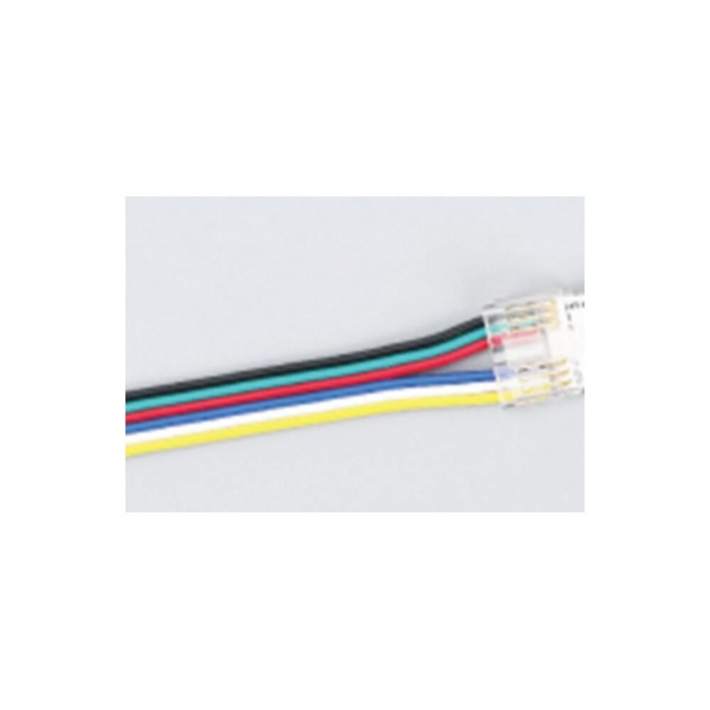 Rögzítő csatlakozó egyvégű vezetékkel 10 mm-es 4965-ös cikkszámú cob RGB LED szalaghoz, 10 mm-es COB RGB-hez SKU: 4965, Optonica, 6598