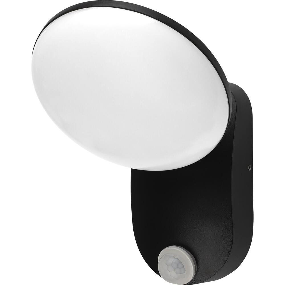 LED fali lámpa alumínium 12w fekete IP54 + pir érzékelő, 2700K, meleg fehér, 1200 lm, Optonica, 7415