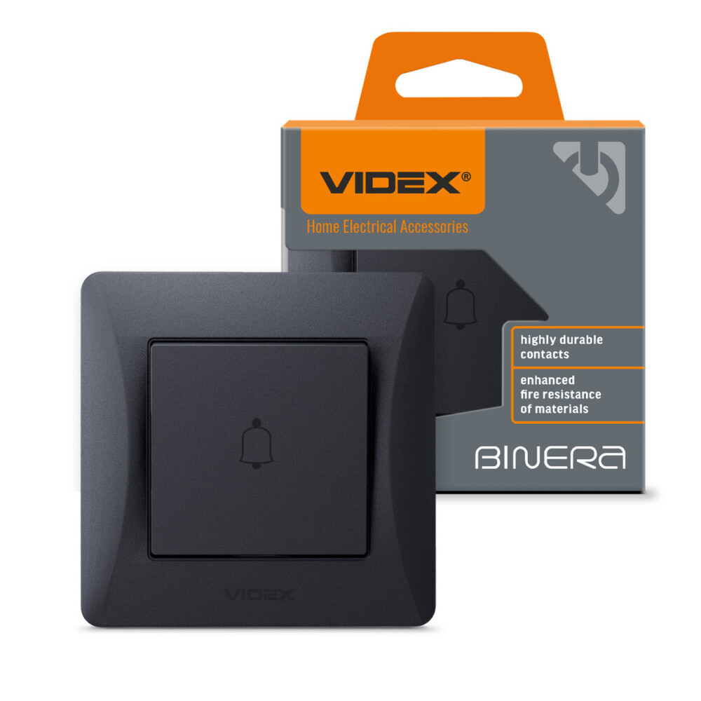 VIDEX BINERA fekete grafit csengő