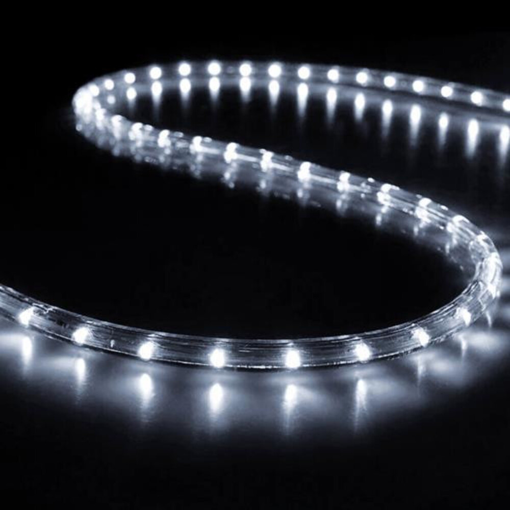 UV-védelemmel ellátott LED fénykábel tekercs, 50m-es Hideg fehér, IP65, 15000K, Eurolamp, 186836