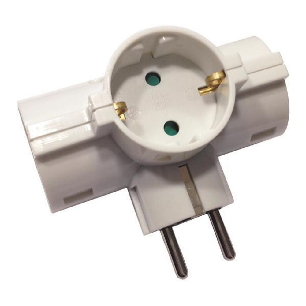Földelt hálózati 3-as T- dugaljzat 90° 16A 220-240V, Eurolamp, 889746