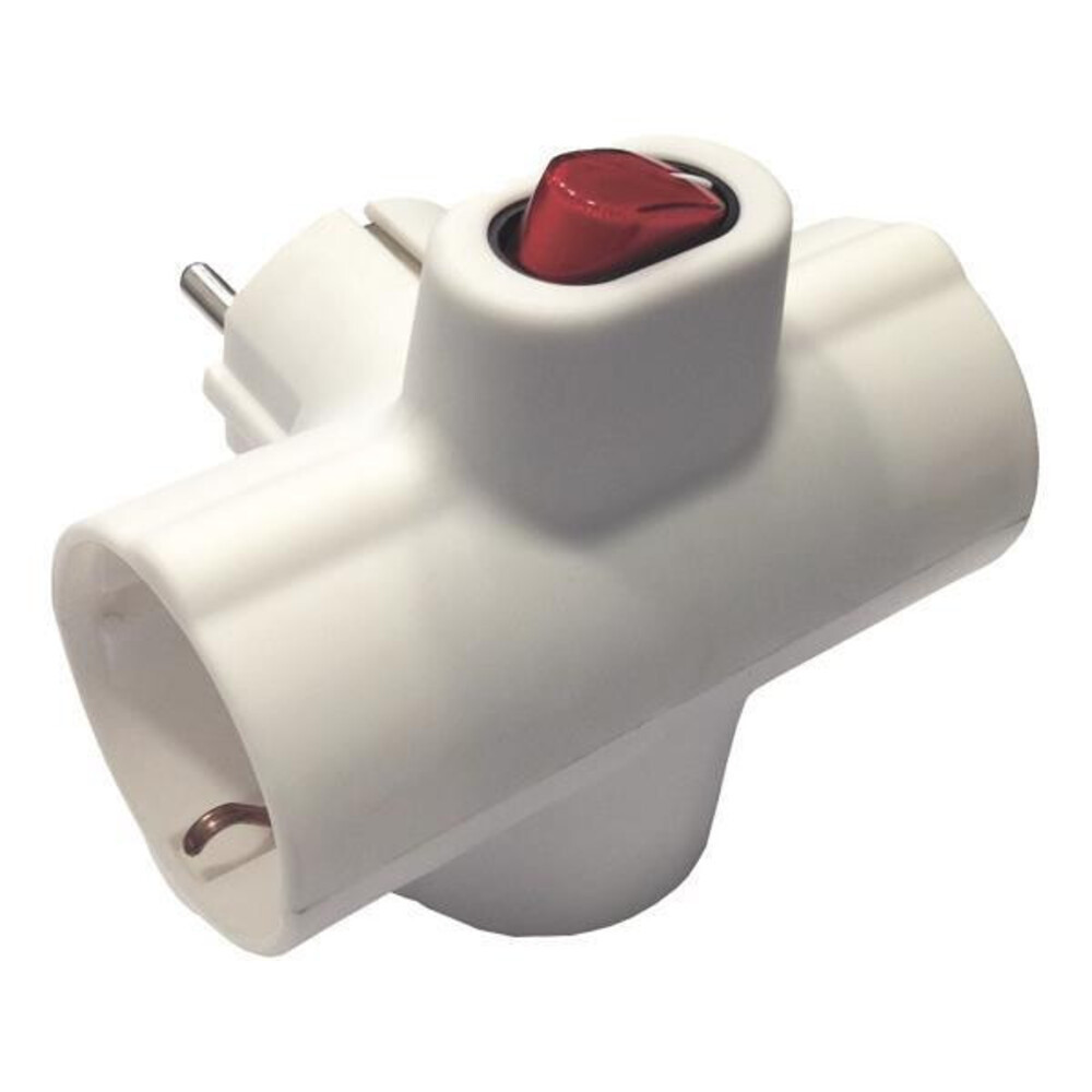 Földelt hálózati 3-as T -dugaljzat 90° 16A 220-240V, Eurolamp, 926967