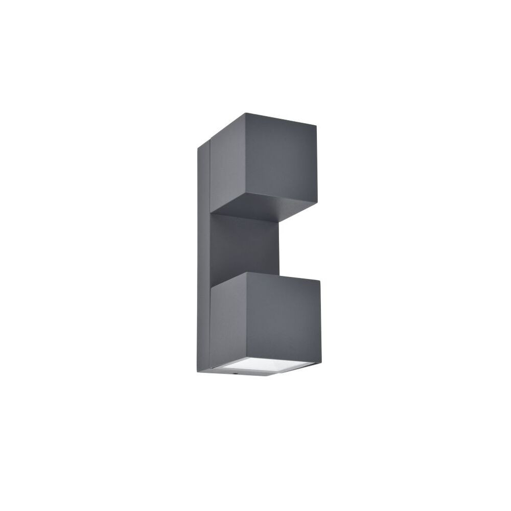 Fari kültéri LED fali lámpa, 2x10W, 3000K, meleg fehér, 1200lm, IP54, sötétszürke