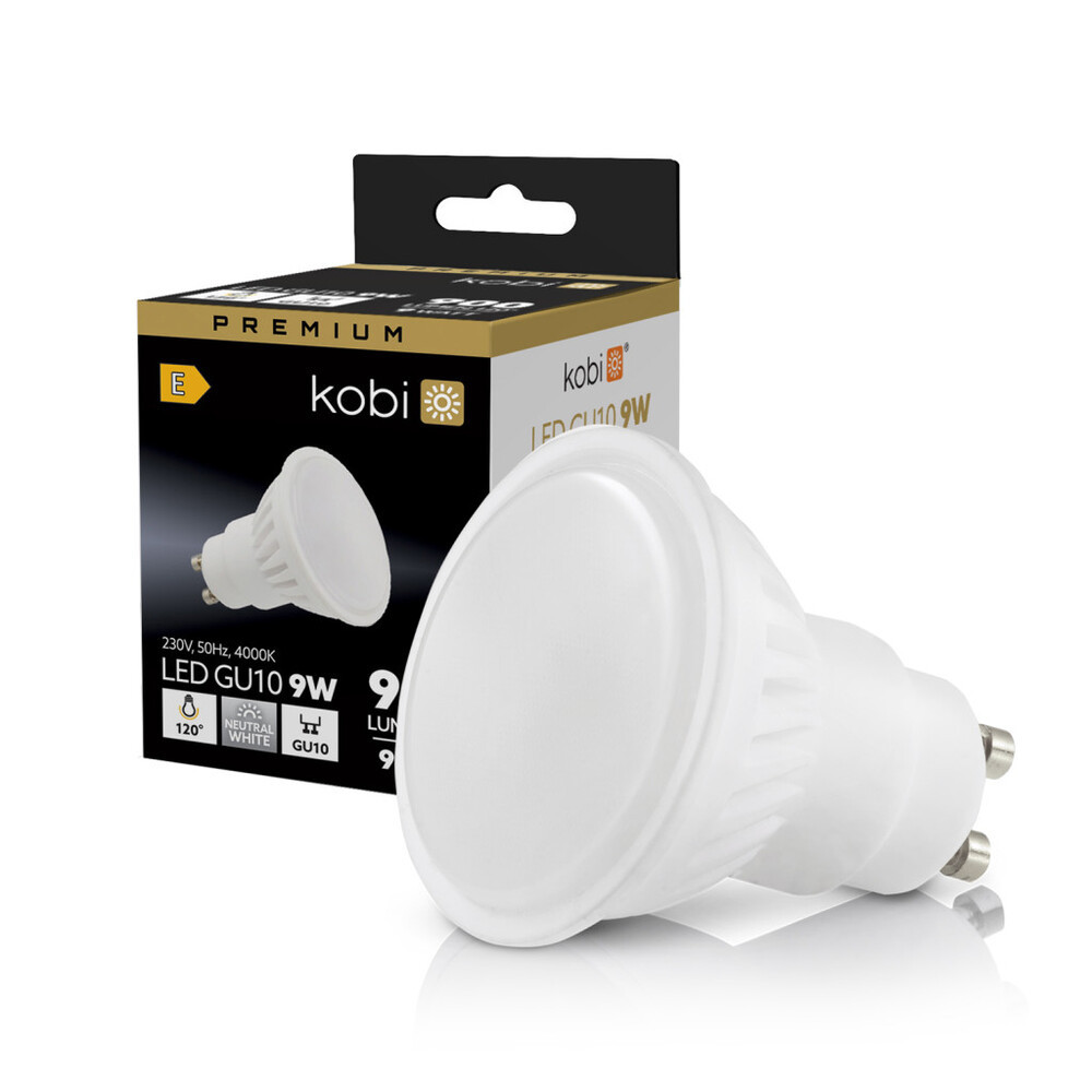 LED izzó GU10 9W 4000K Kobi Prémium, természetes fehér, 900lm, CRI≥80, KOBI-001236