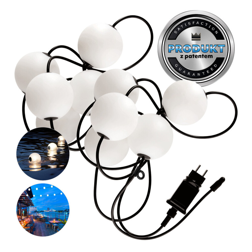 Garland LED fényfüzér KOBI VENEZIA 10W Kobi Design, 2500K, meleg fehér, 700lm, CRI≥80, IP67, KOBI-001435